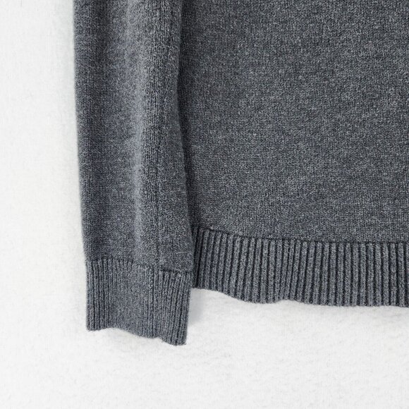 Ann Taylor LOFT Sweater Womens Small Gray Lightweight Cotton Floral Embroidered - Picture 3 of 9